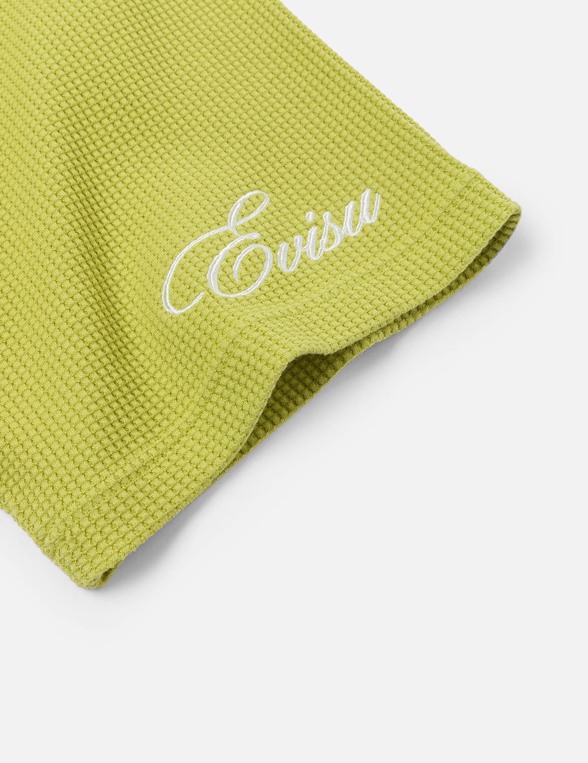 Seagull and Logo Embroidery Oversized Short-Sleeve Waffle Sweatshirt - 9