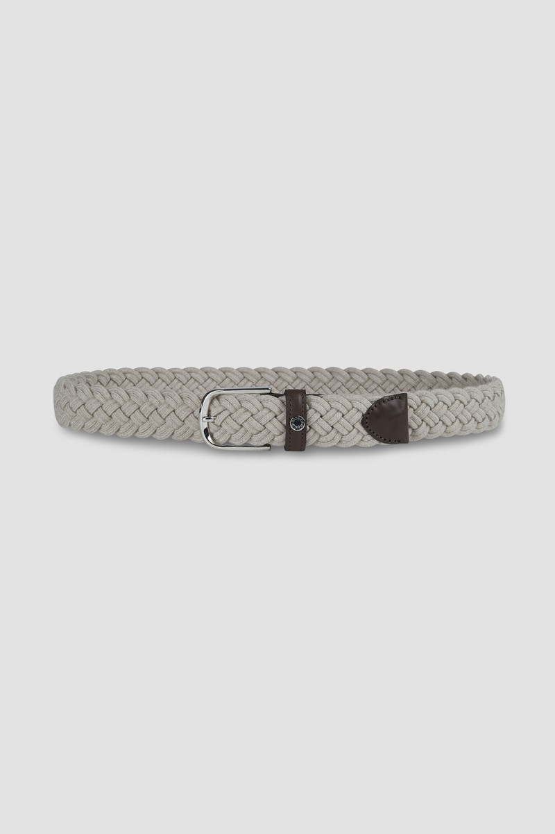 ELASTIC BELT WITH STRIPED PATTERN AND LEATHER TRIMS 1