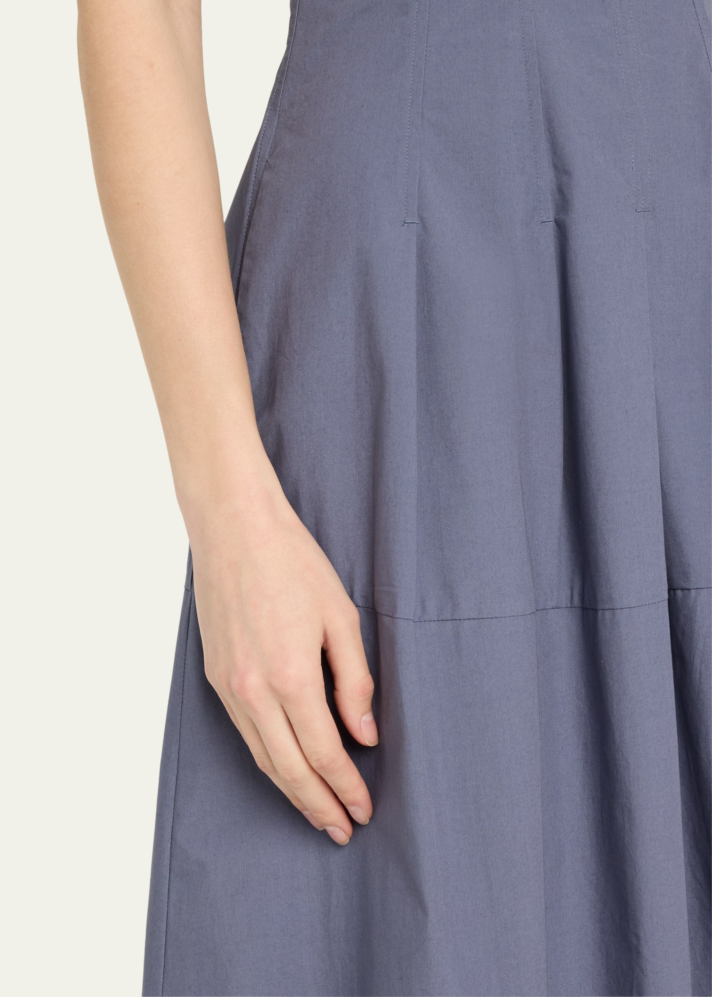 Marley Drawstring Brushed Poplin Midi Dress - 5