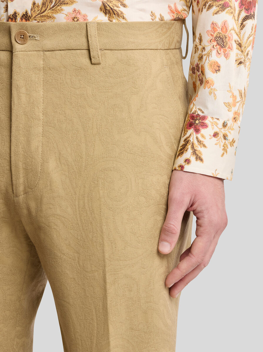 COTTON JACQUARD TROUSERS - 3