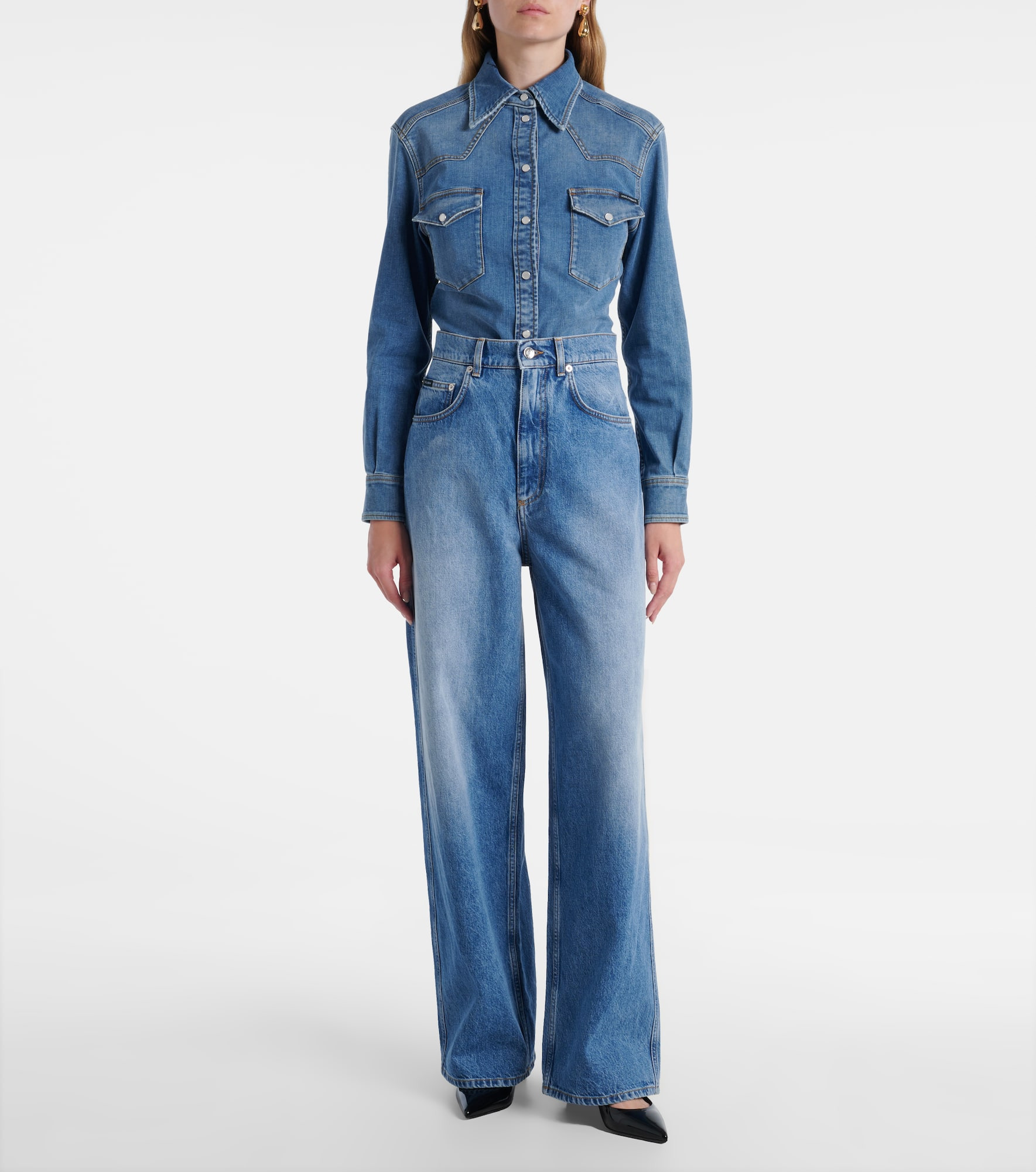 High-rise wide-leg jeans - 7
