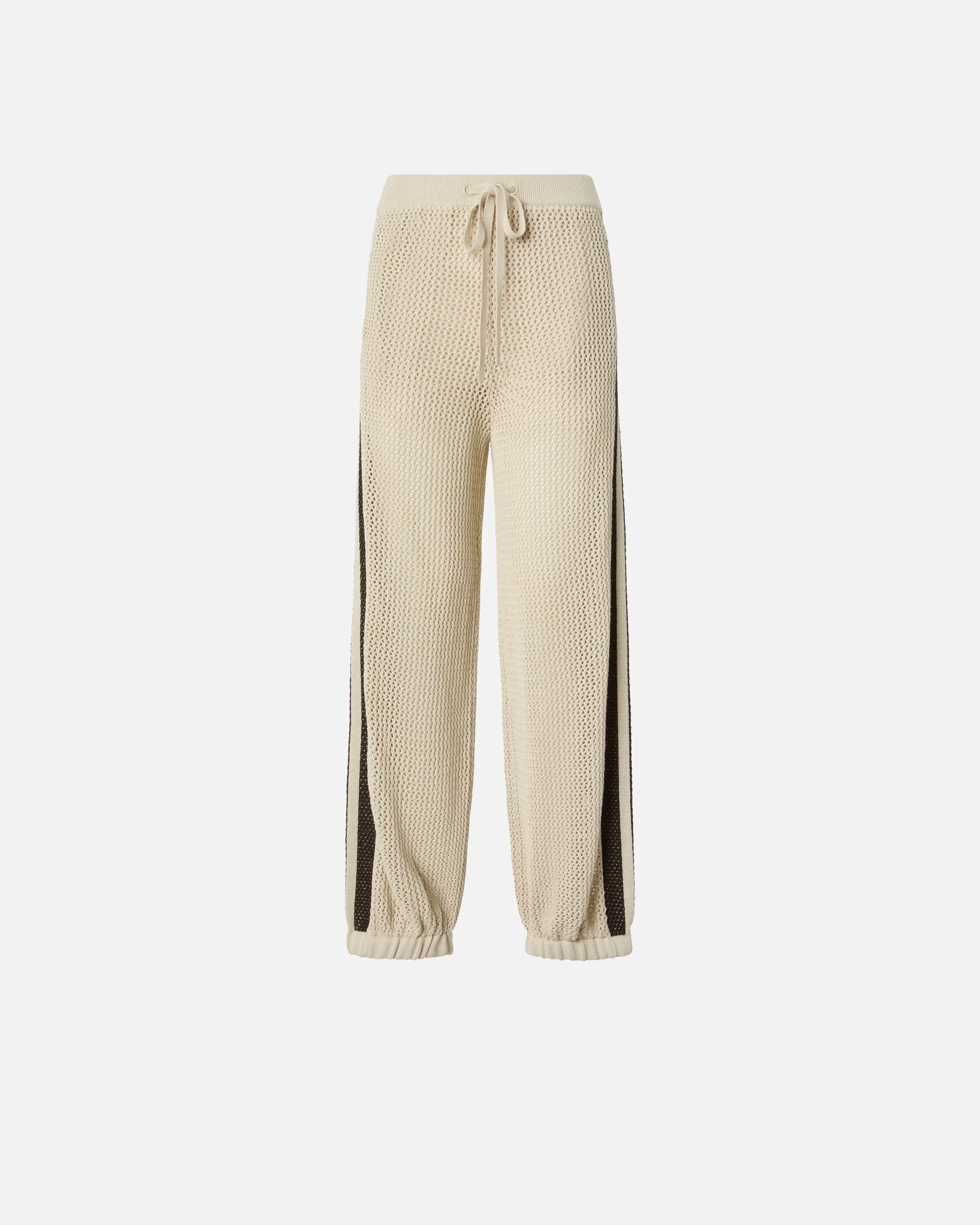 OPENWORK TROUSERS WITH CONTRASTING BANDS - 1