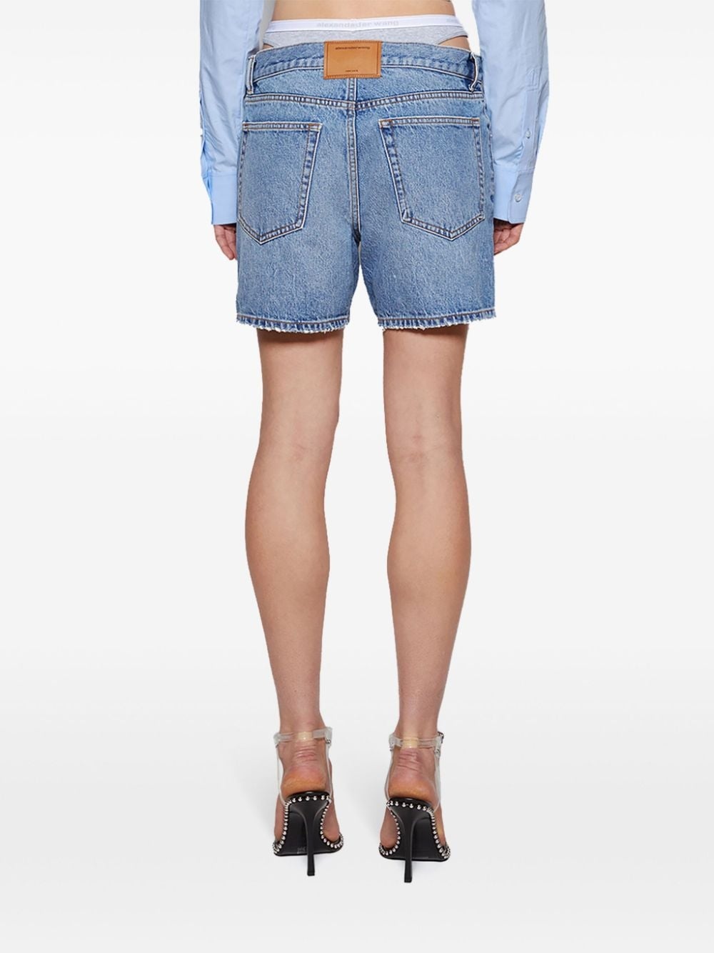 low-rise denim shorts - 5
