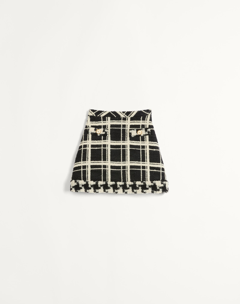MACRO CHECK TWEED SKIRT - 1