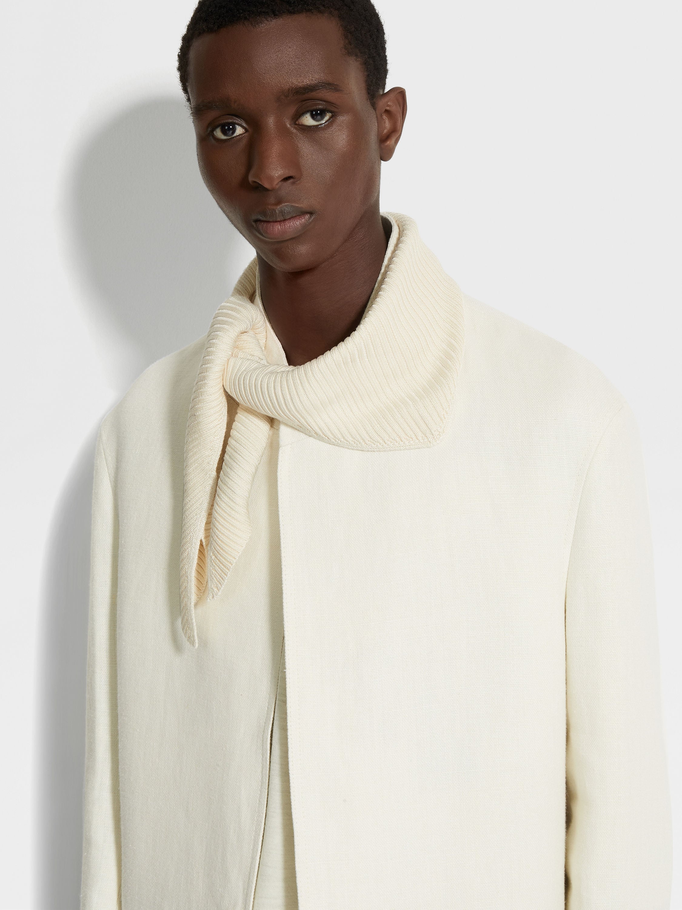 OFF WHITE SILK SCARF - 3