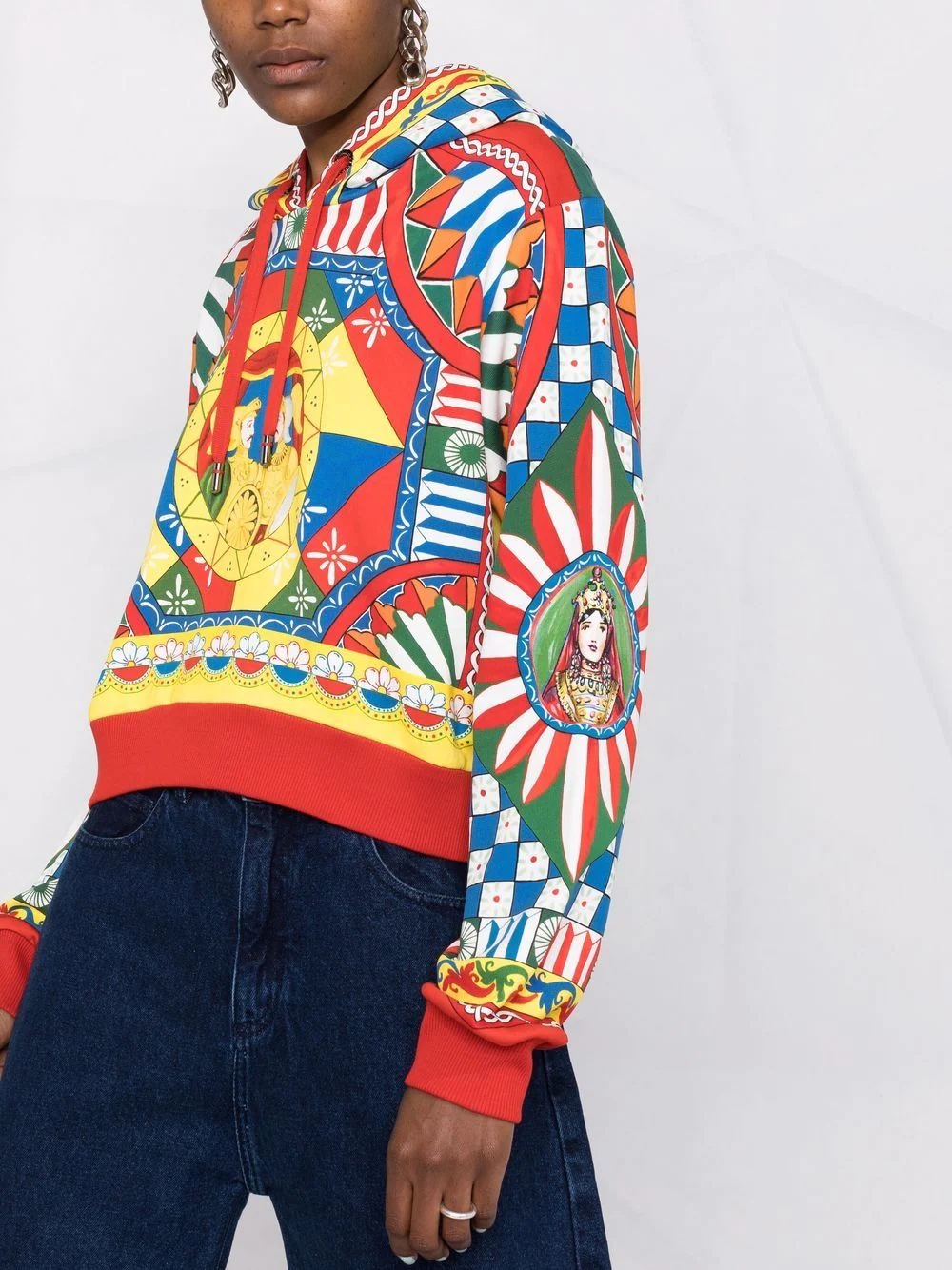 Carretto-print hoodie - 5
