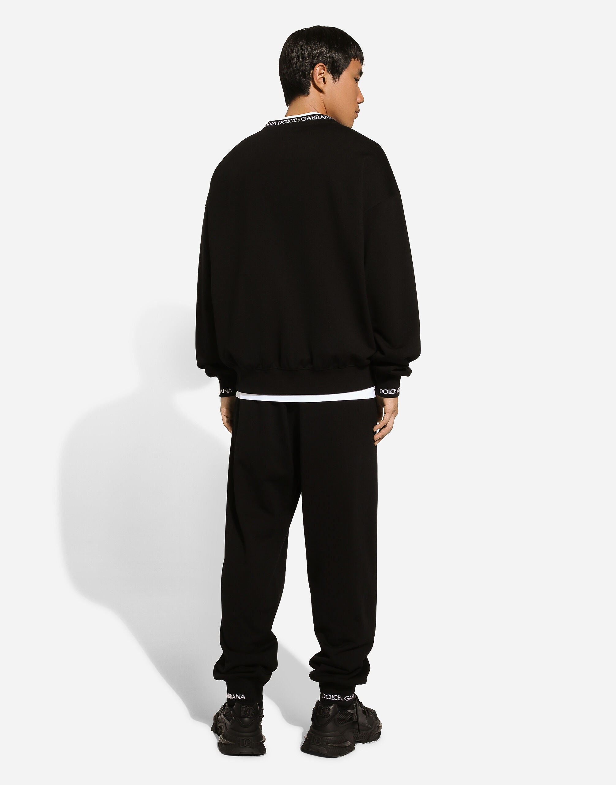 Cotton jogging pants with logo print - 3