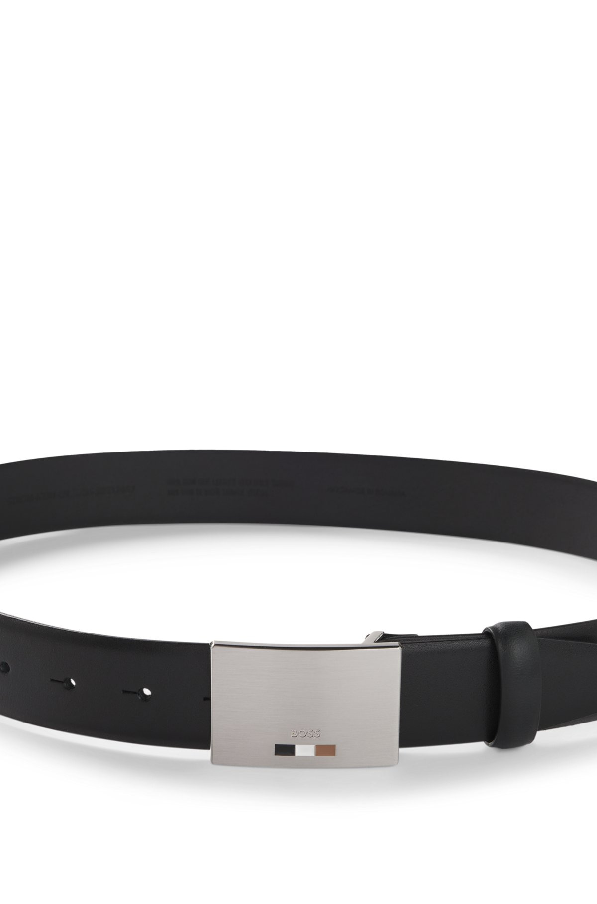 REVERSIBLE LEATHER BELT WITH PLAQUE BUCKLE - 4