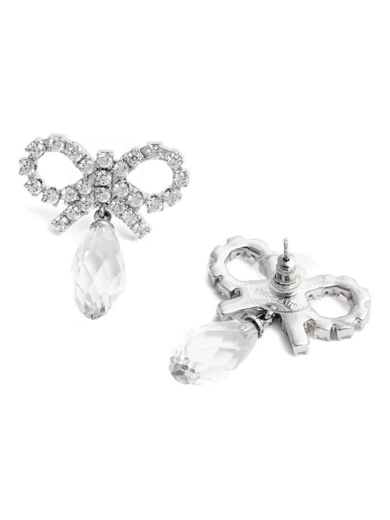 Self-portrait Bow Crystal-embellishment Earrings 3