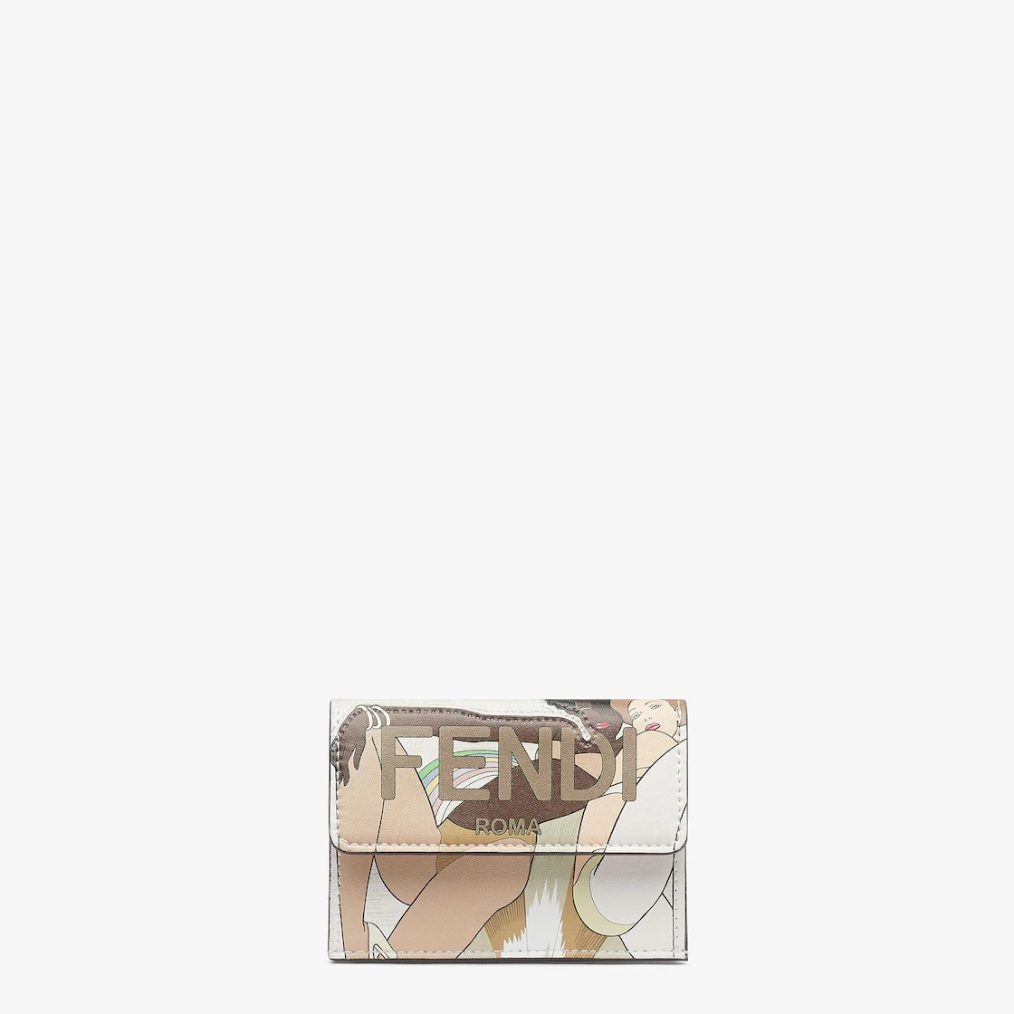 Compact Fendi Roma tri-fold wallet, with large internal compartment for banknotes, three concealed c - 1