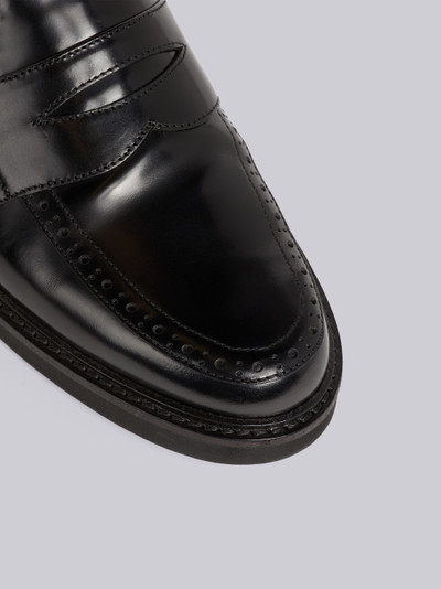 Thom Browne Black Calf Leather Micro Sole Slingback Penny Loafer outlook