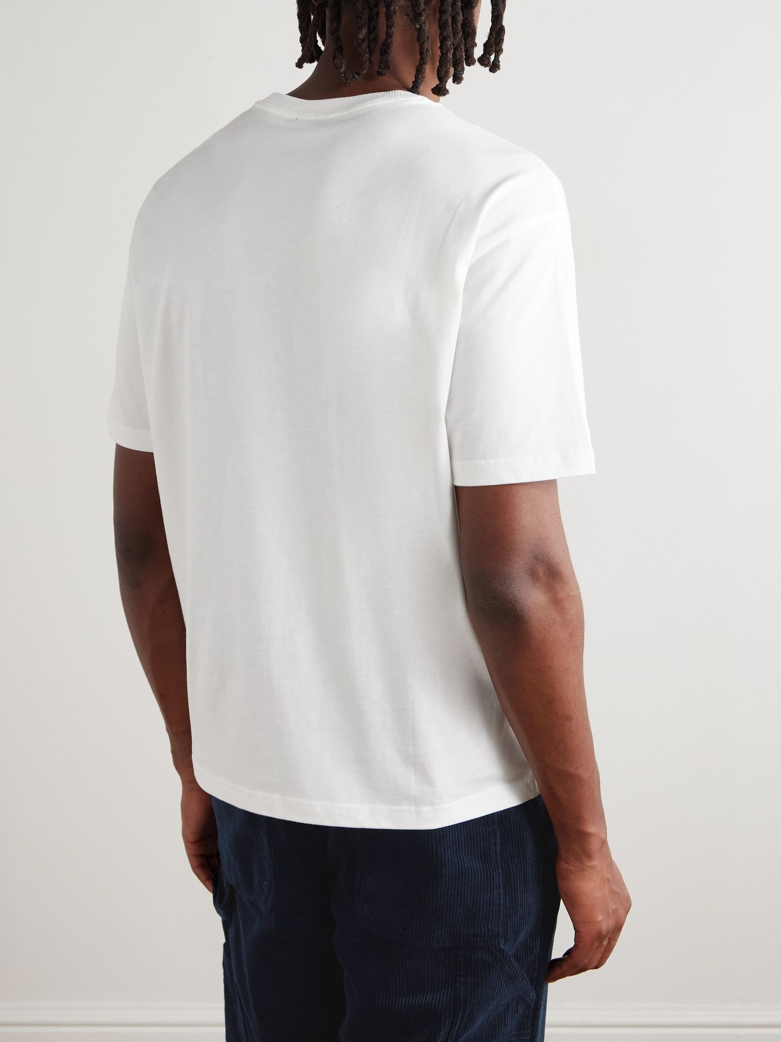 Logo-Print Cotton-Jersey T-Shirt White - 3