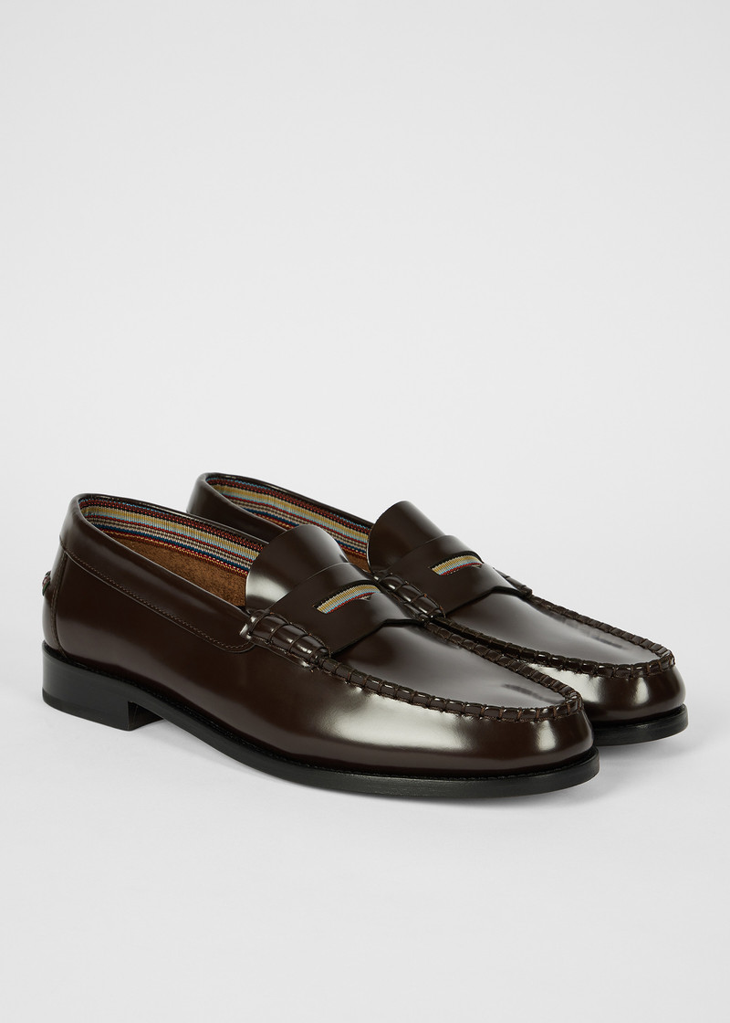 Dark Brown Leather 'Lido' Loafers 4