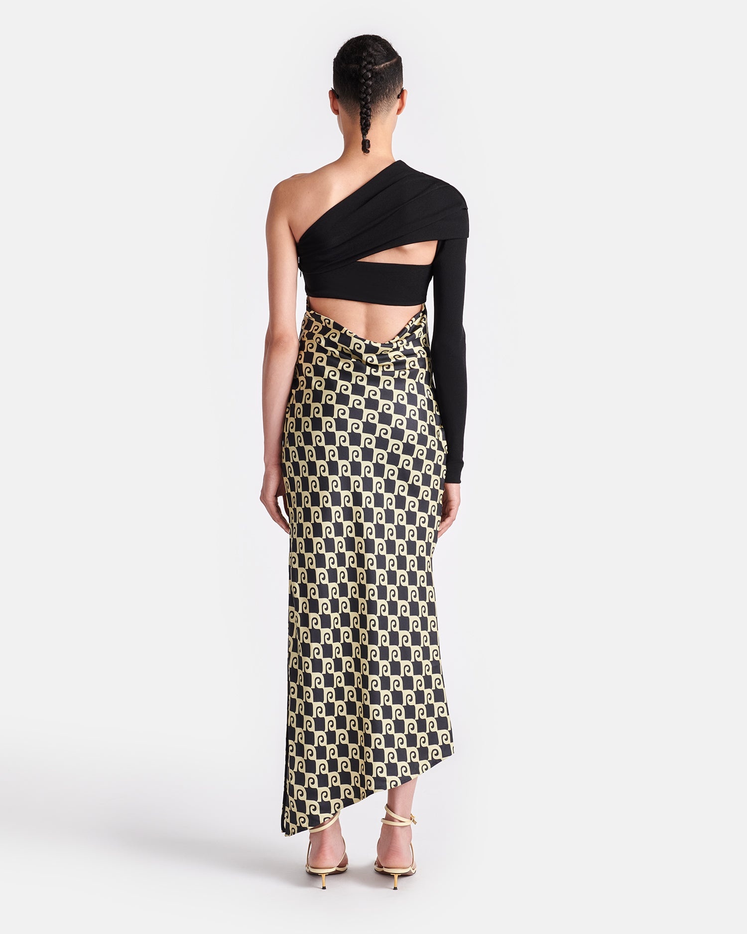 Draped Silk And Mesh-Jersey Midi Dress - 3