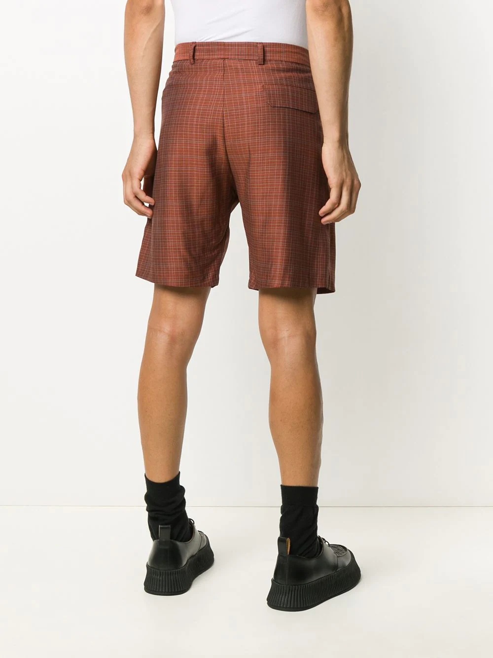 checked tailored shorts - 4