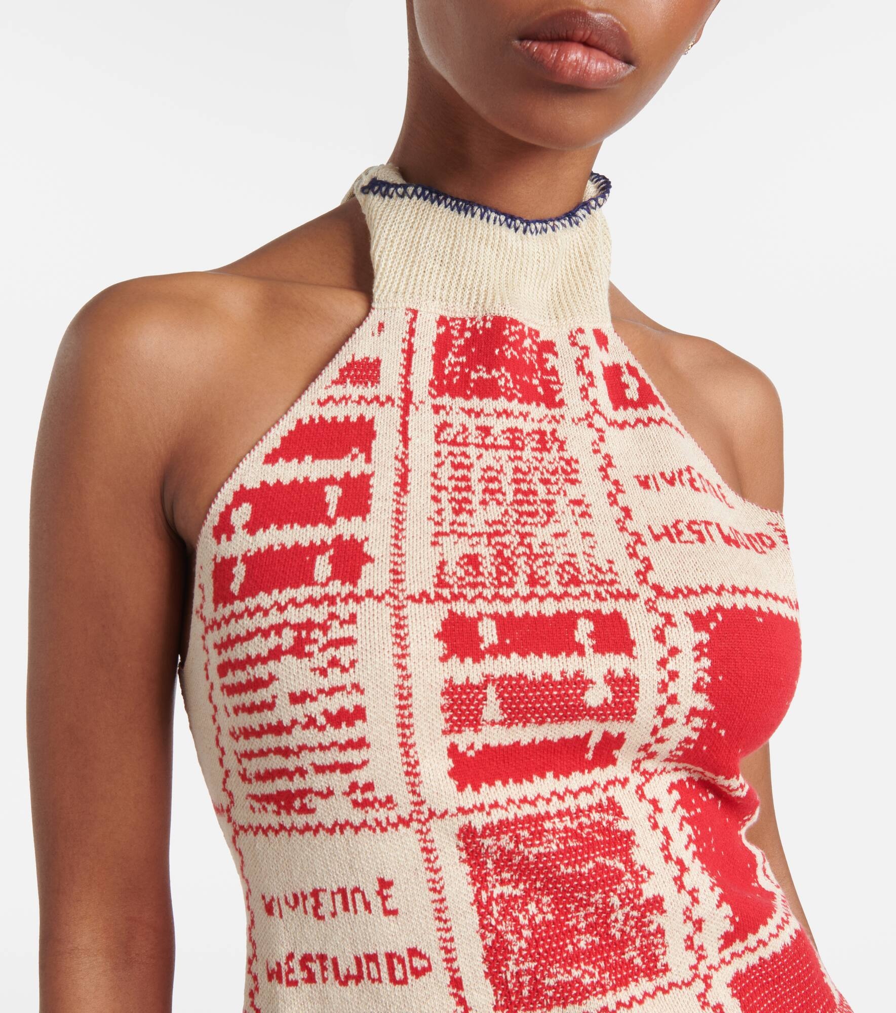Checked hemp and cotton top - 4