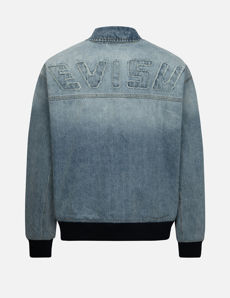 EVISU LOGO APPLIQUÉ EMBROIDERY OVERSIZED DENIM BOMBER JACKET outlook