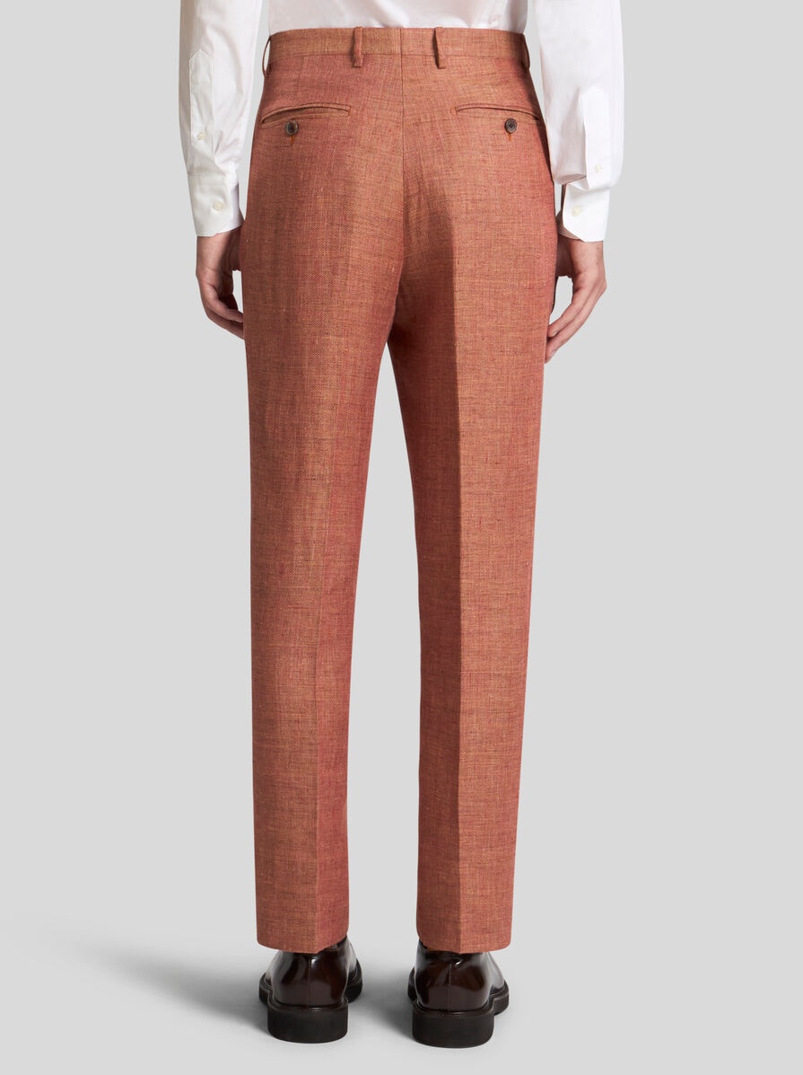 LINEN AND COTTON SLUB TROUSERS - 5