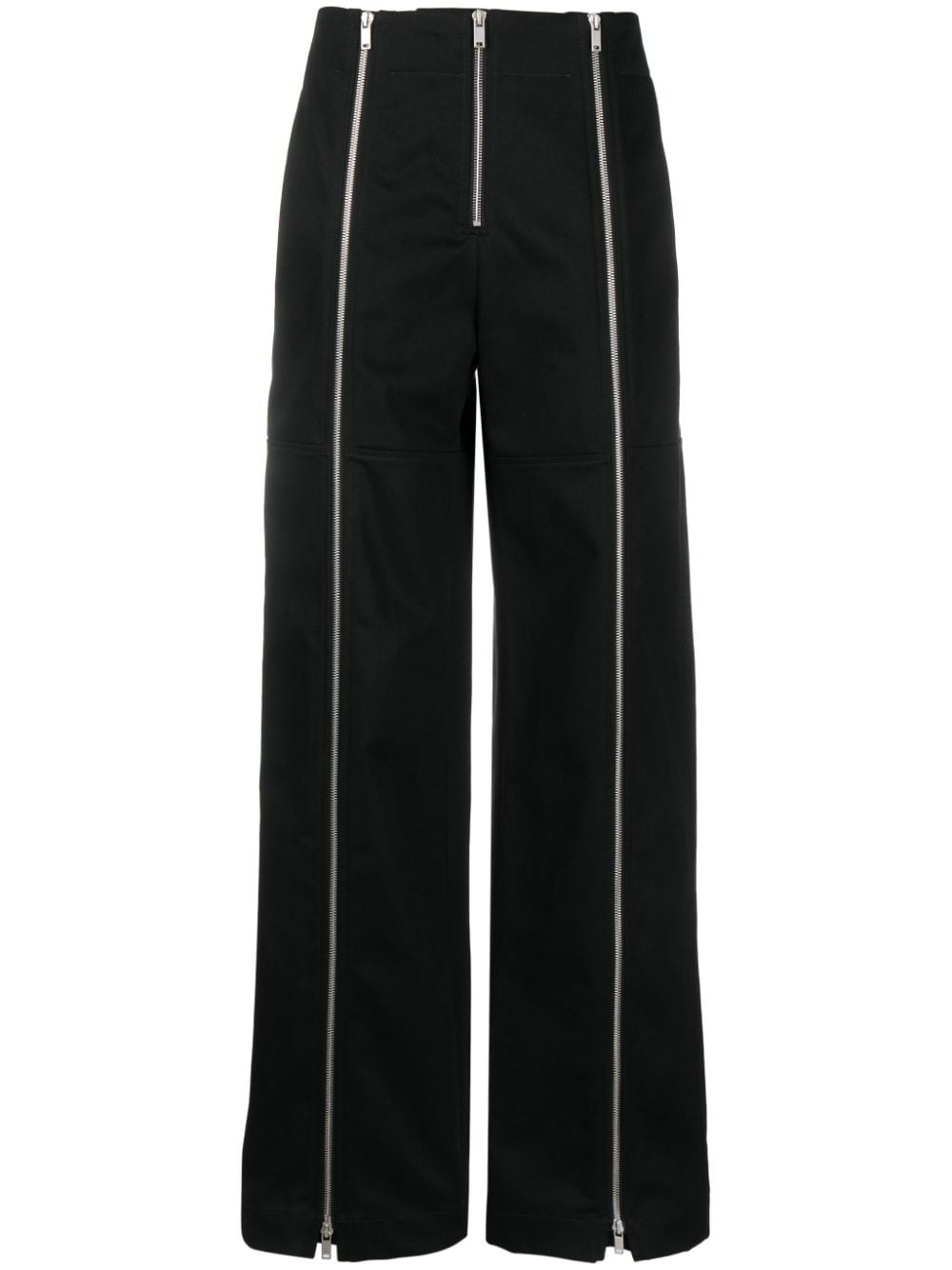 zip-up wide-leg trousers - 1