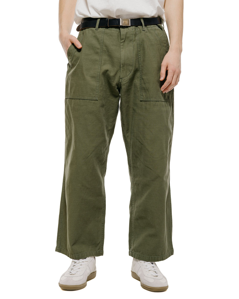 BEAMS PLUS MIL Utility Trousers Reversed Sateen Olive Green outlook