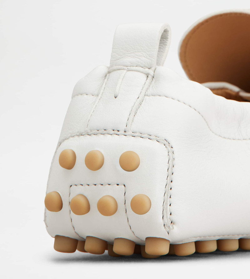 GOMMINO DRIVING SHOES IN LEATHER - WHITE 5