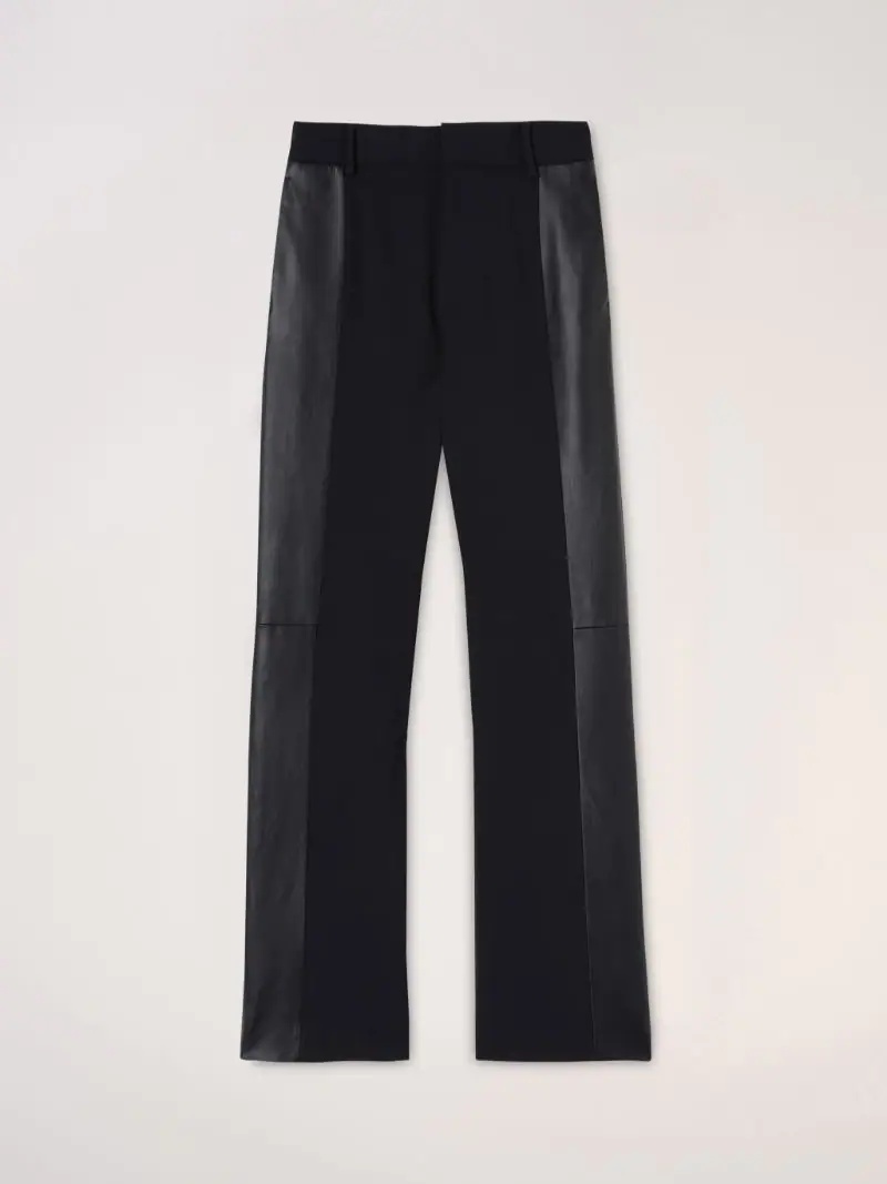 MIX LEATHER REGULAR PANTS - 1