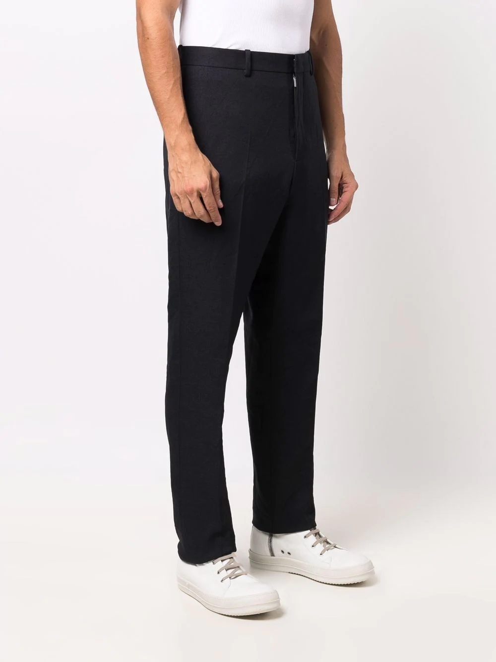 piped-trim drop crotch trousers - 3