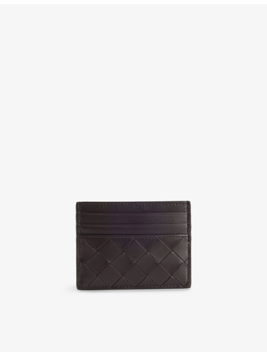Intrecciato-Weave Leather Card Holder - 1