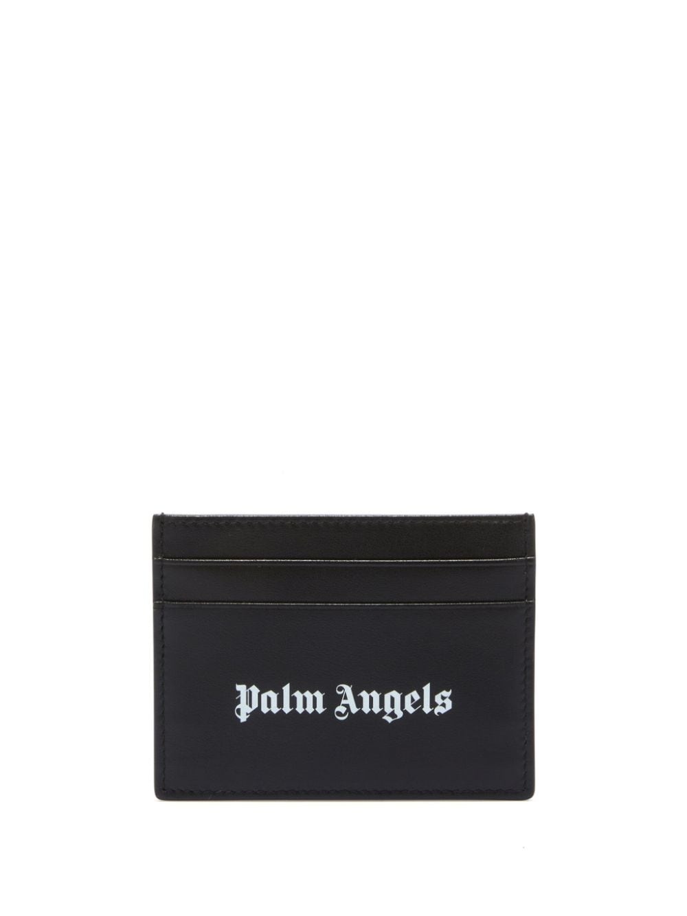 logo-print leather card holder - 1