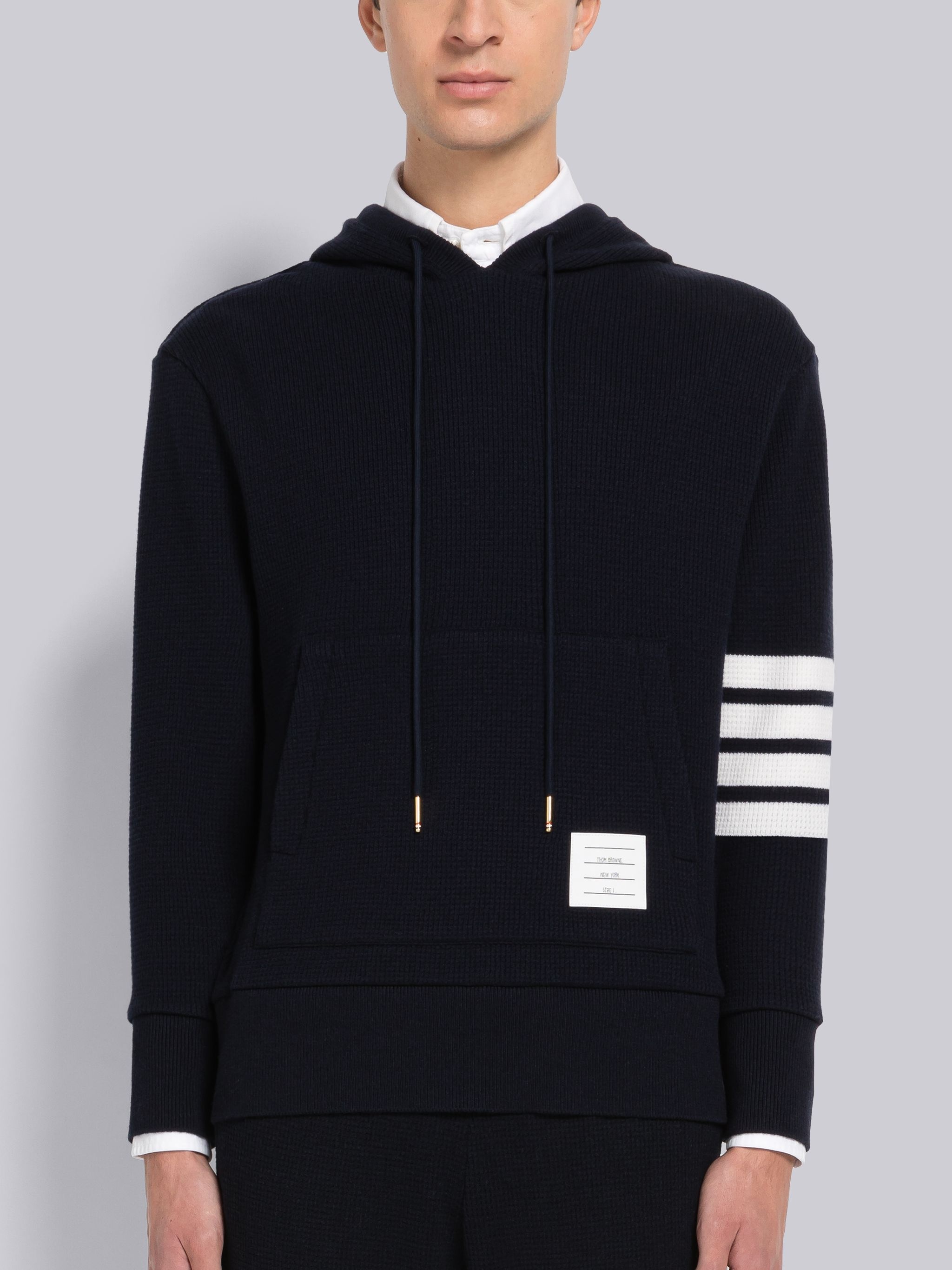 Cashmere Waffle 4-Bar Hoodie Pullover - 1