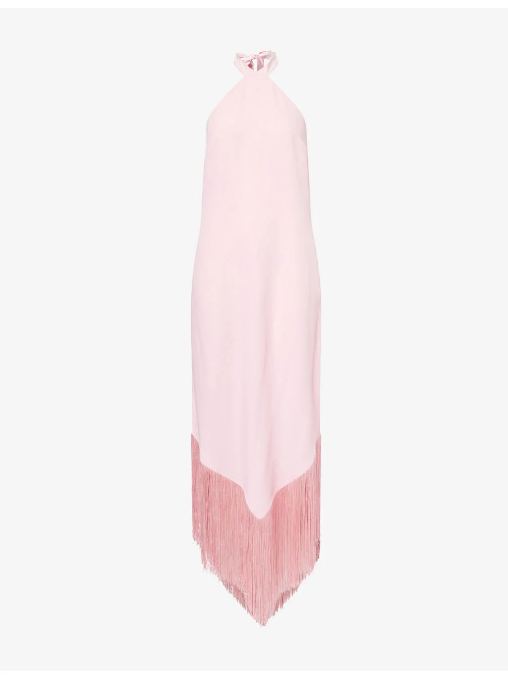 Nina Fringed Halterneck Satin Maxi Dress - 1