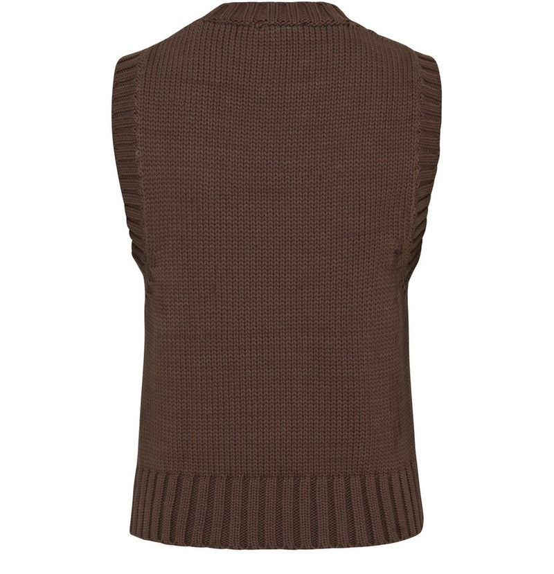 intarsia-knit logo organic-cotton blend vest 3