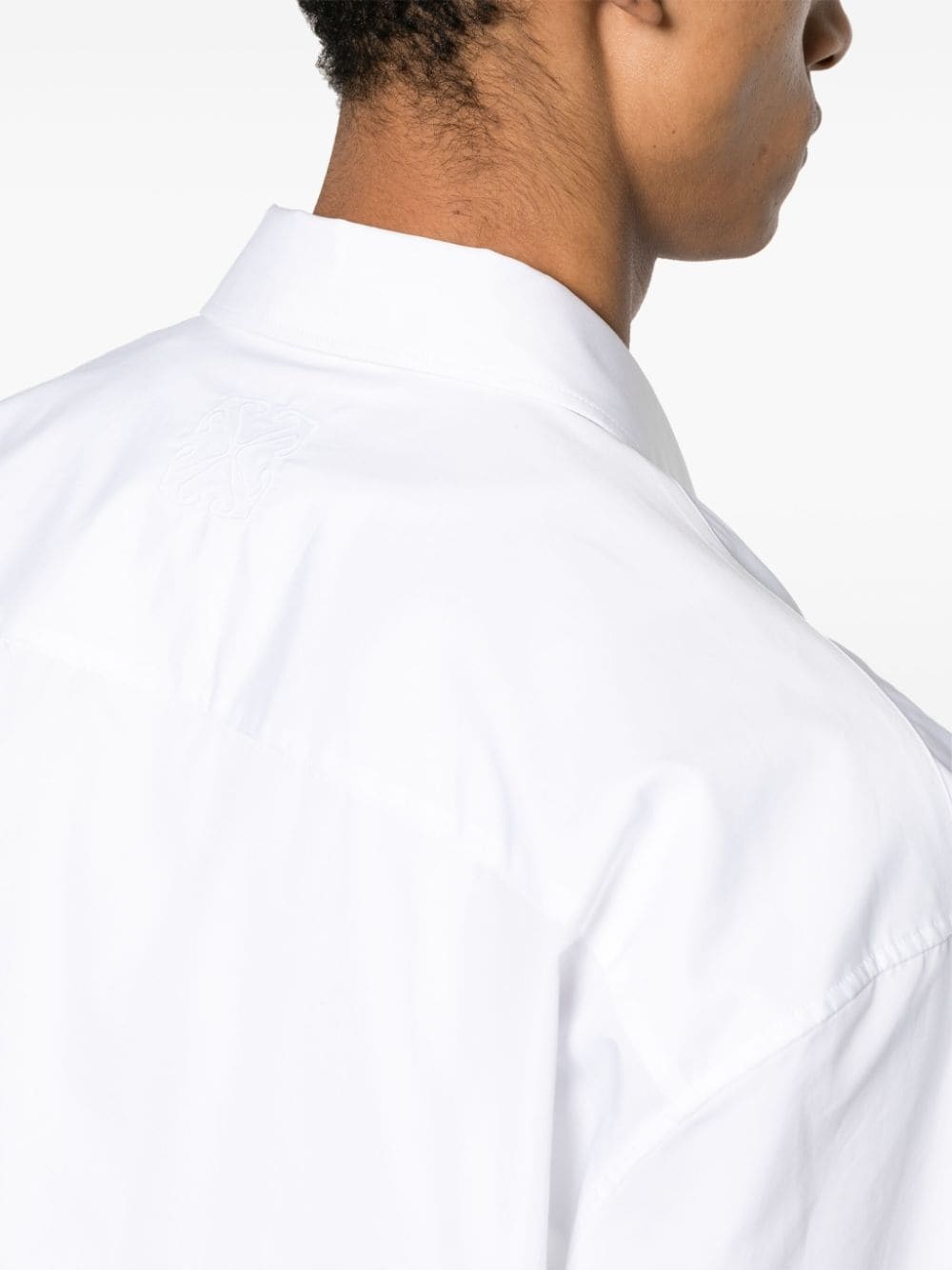 logo-embroidered cotton shirt - 5