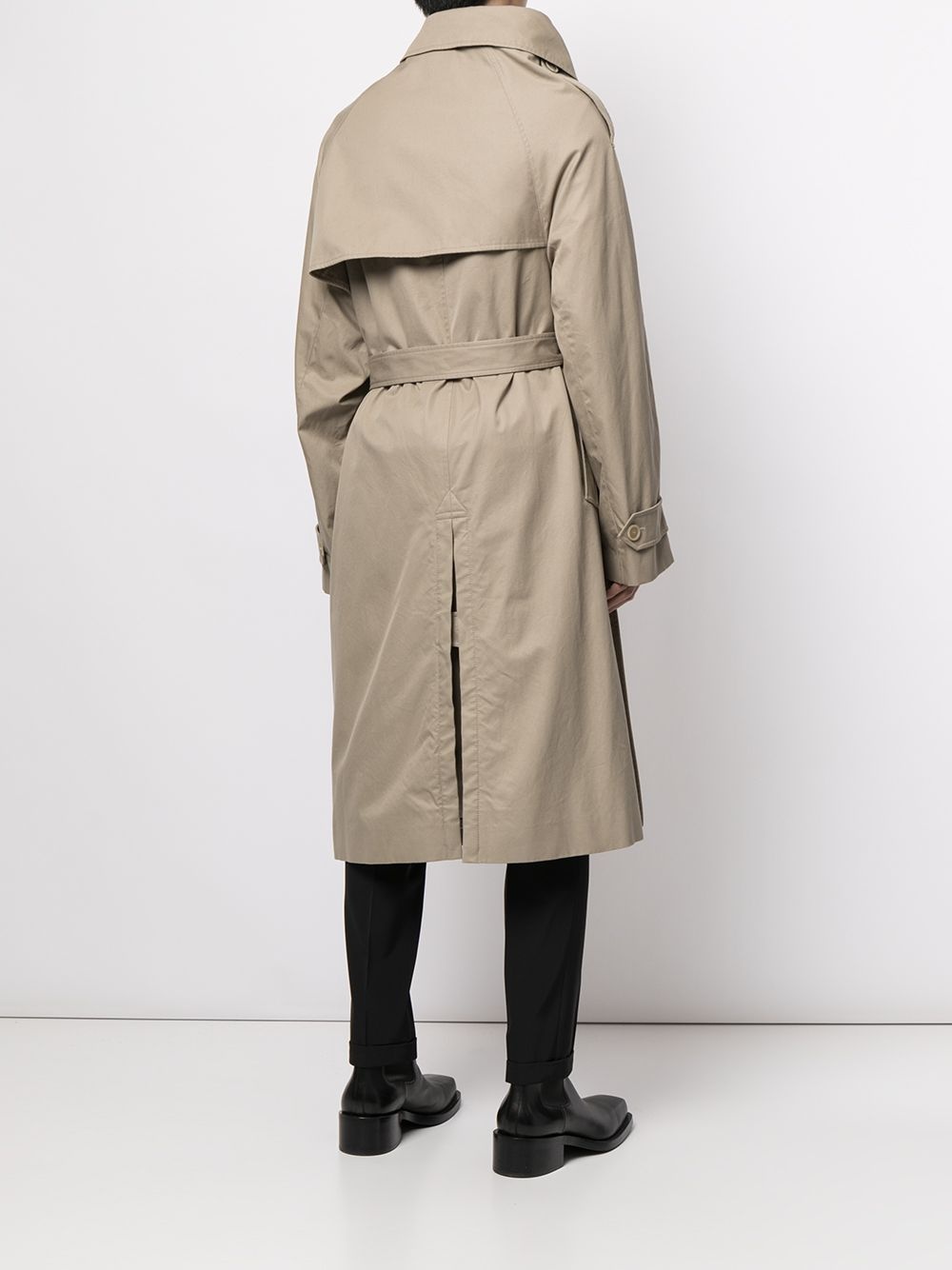 asymmetric-lapels trench coat - 5