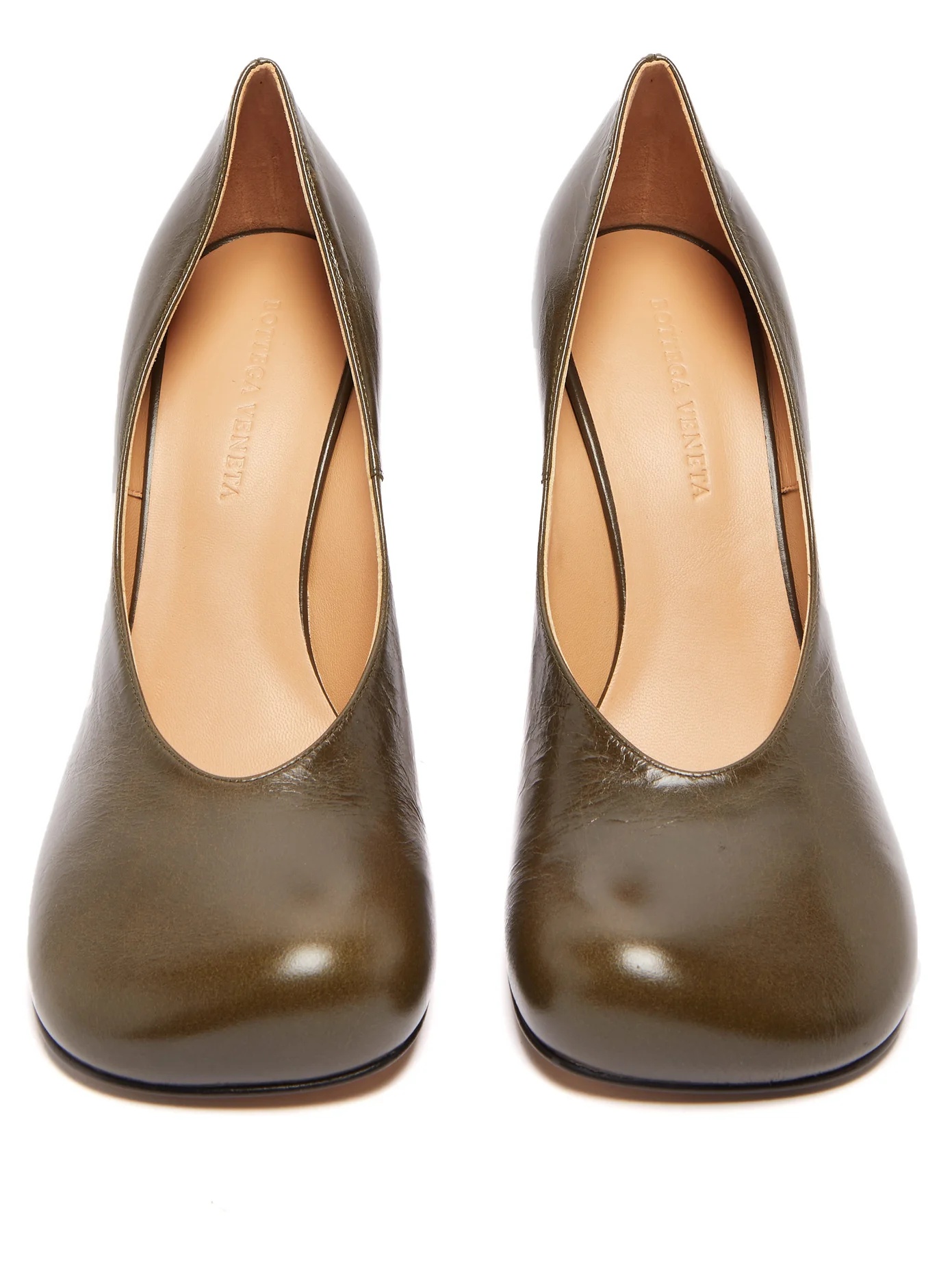 Square-toe leather pumps - 5