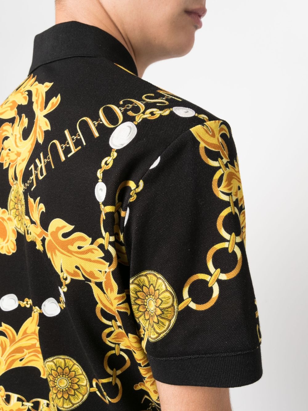 baroque-pattern polo shirt - 5
