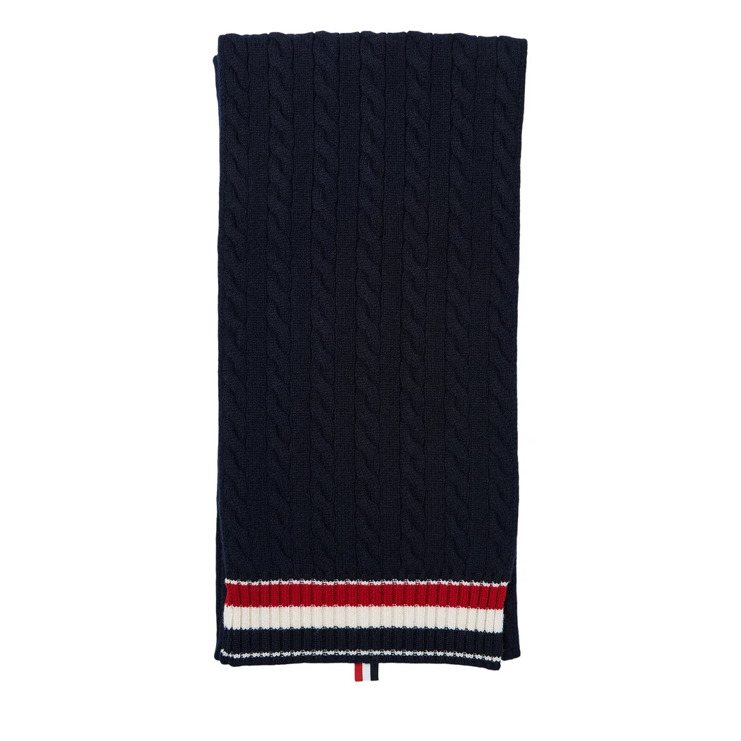 Cable and Rib Merino Scarf - 1
