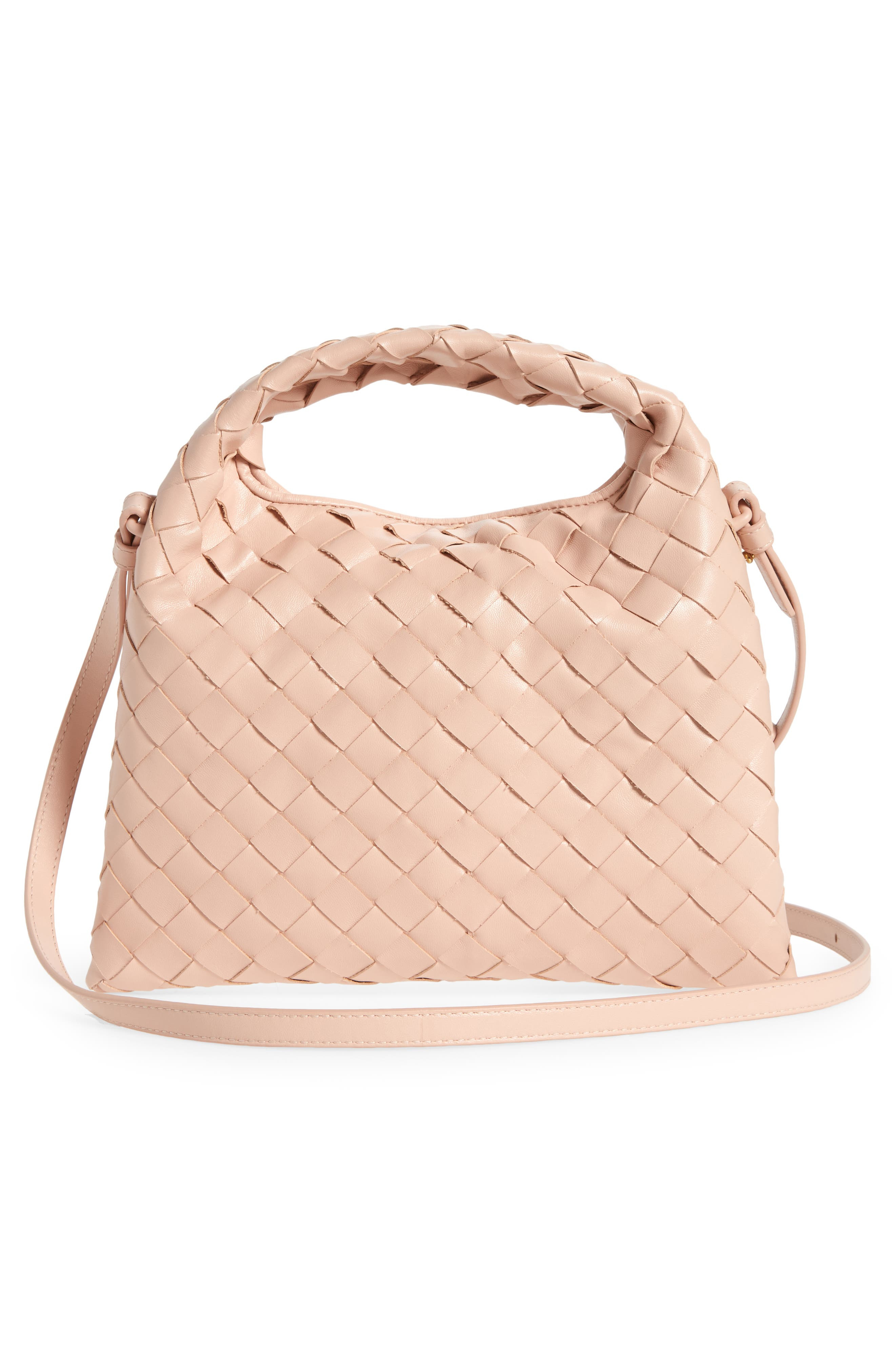 Bottega Veneta Mini Hop Intrecciato Leather Hobo Bag in Lotus/Brass at Nordstrom - 4