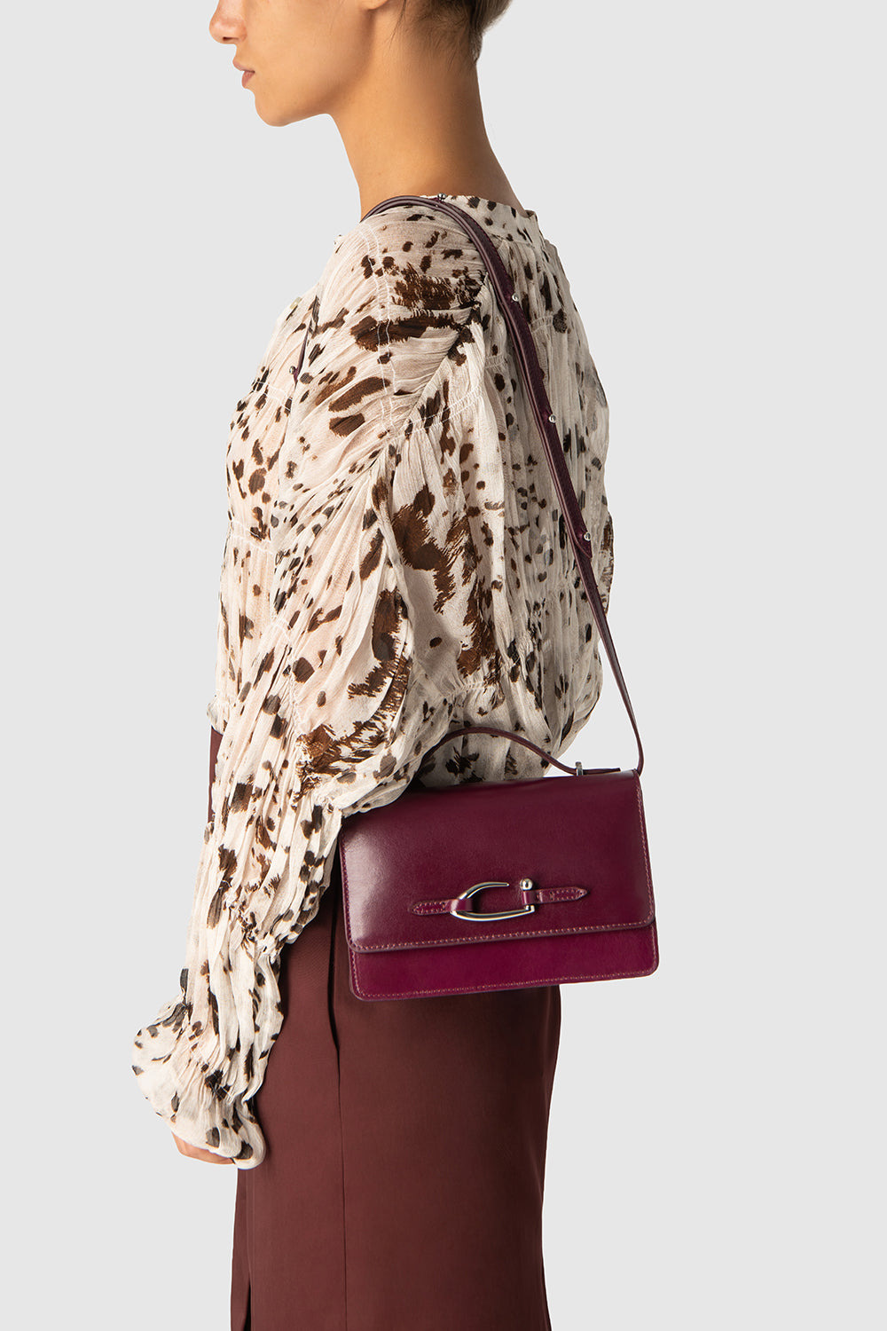 Nara Raisin Creased Leather Crossbody Bag - 5