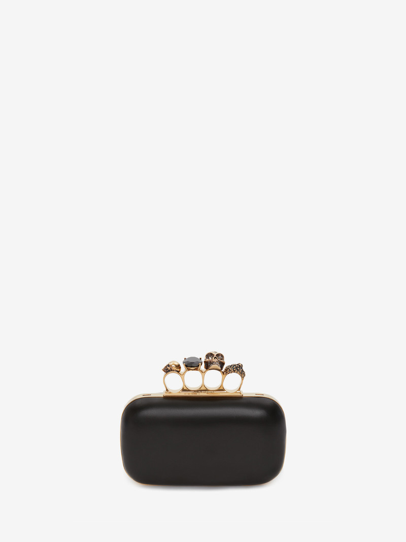 Women's Knuckle Clutch With Chain in Black 1