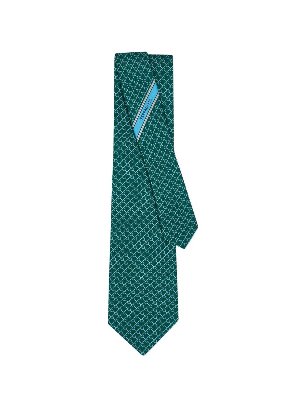 square-print silk tie - 1
