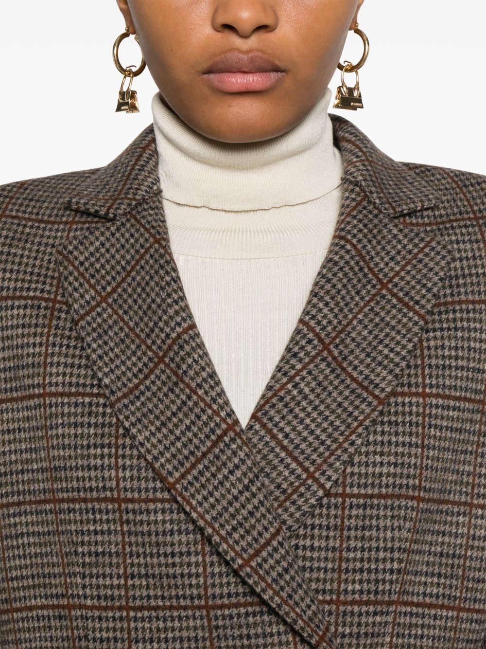 houndstooth-patterned blazer - 5
