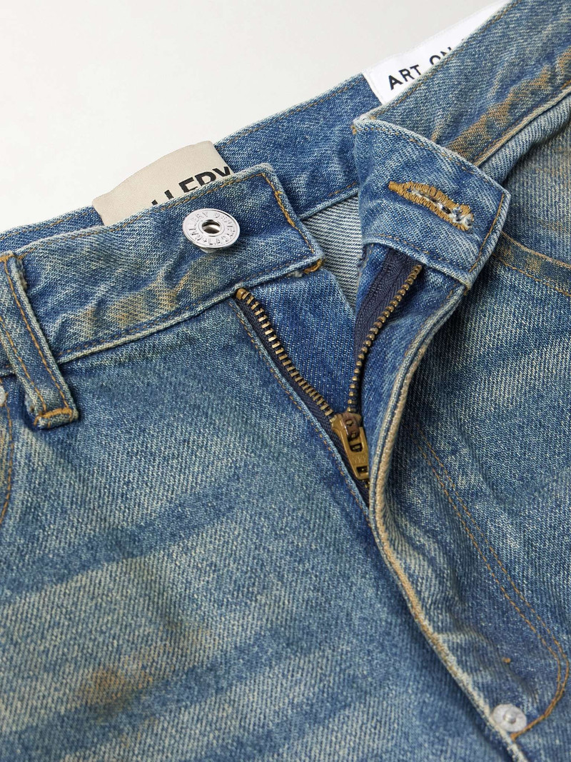 Zip Straight-Leg Distressed Jeans 3