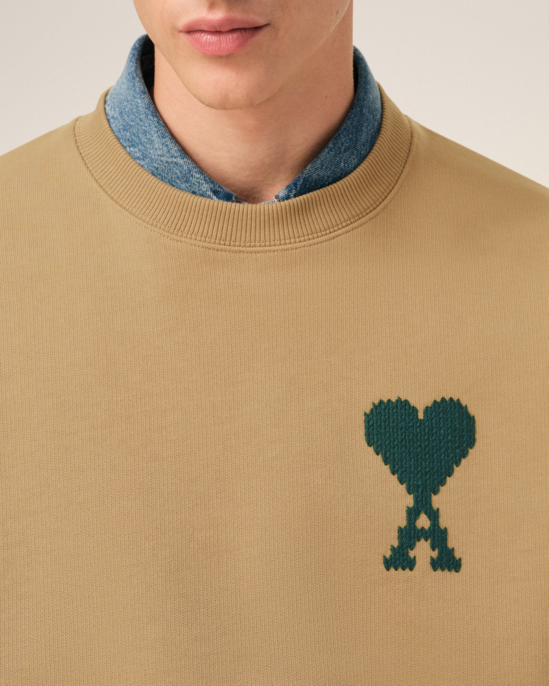BEIGE COTTON AMI DE COEUR SWEATSHIRT 4