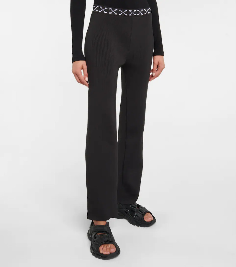 Ribbed-knit stretch-jersey straight pants 4