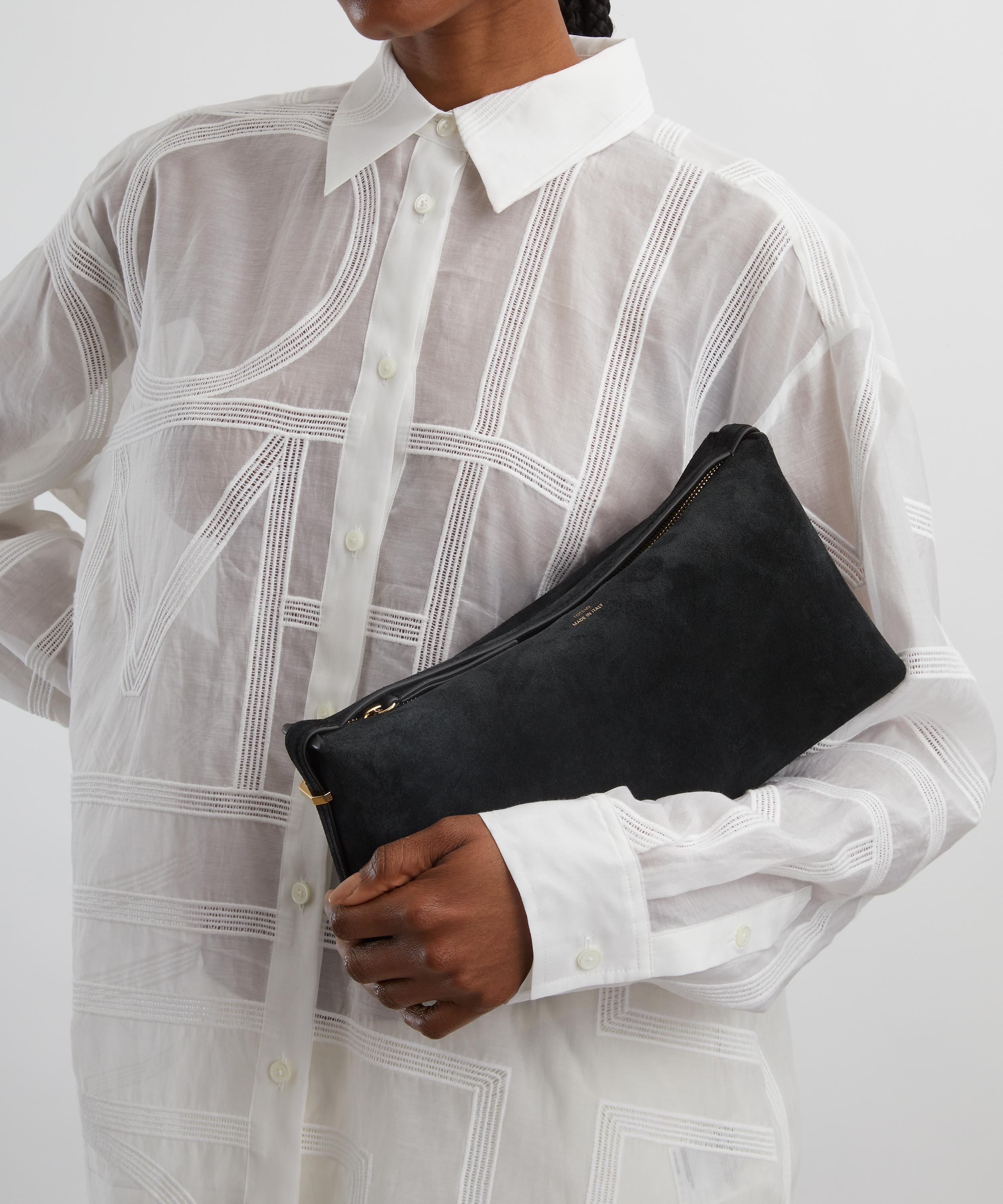 Belted Suede Clutch Bag - 2