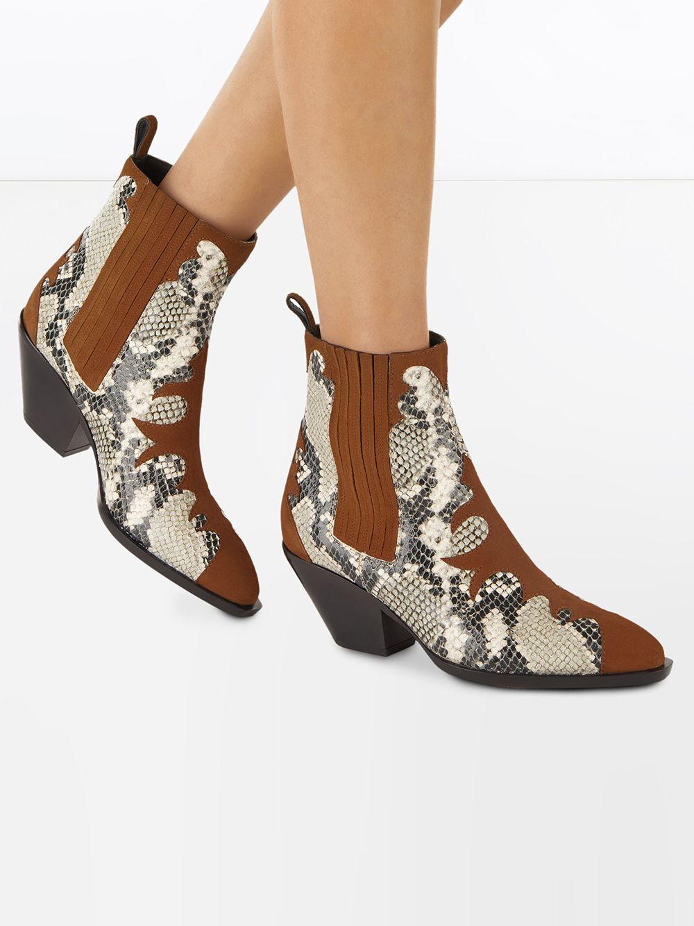 snakeskin-effect 55mm ankle boots - 5