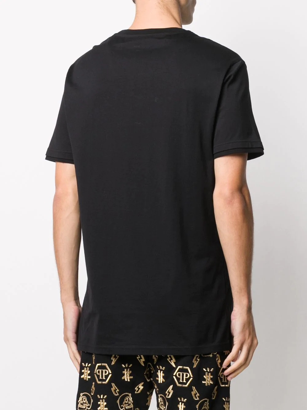 logo patch round neck T-shirt - 4