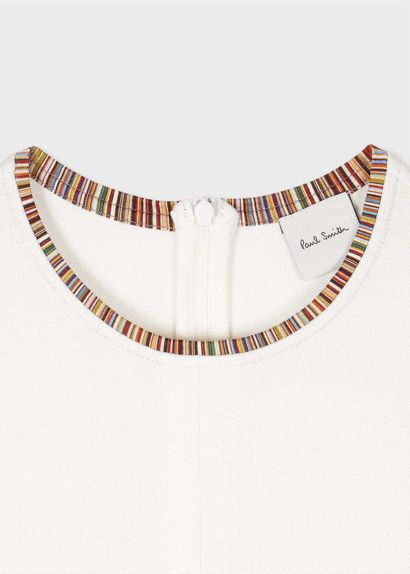 Paul Smith Women's Jersey Ivory T-Shirt with 'Signature Stripe' Trim outlook