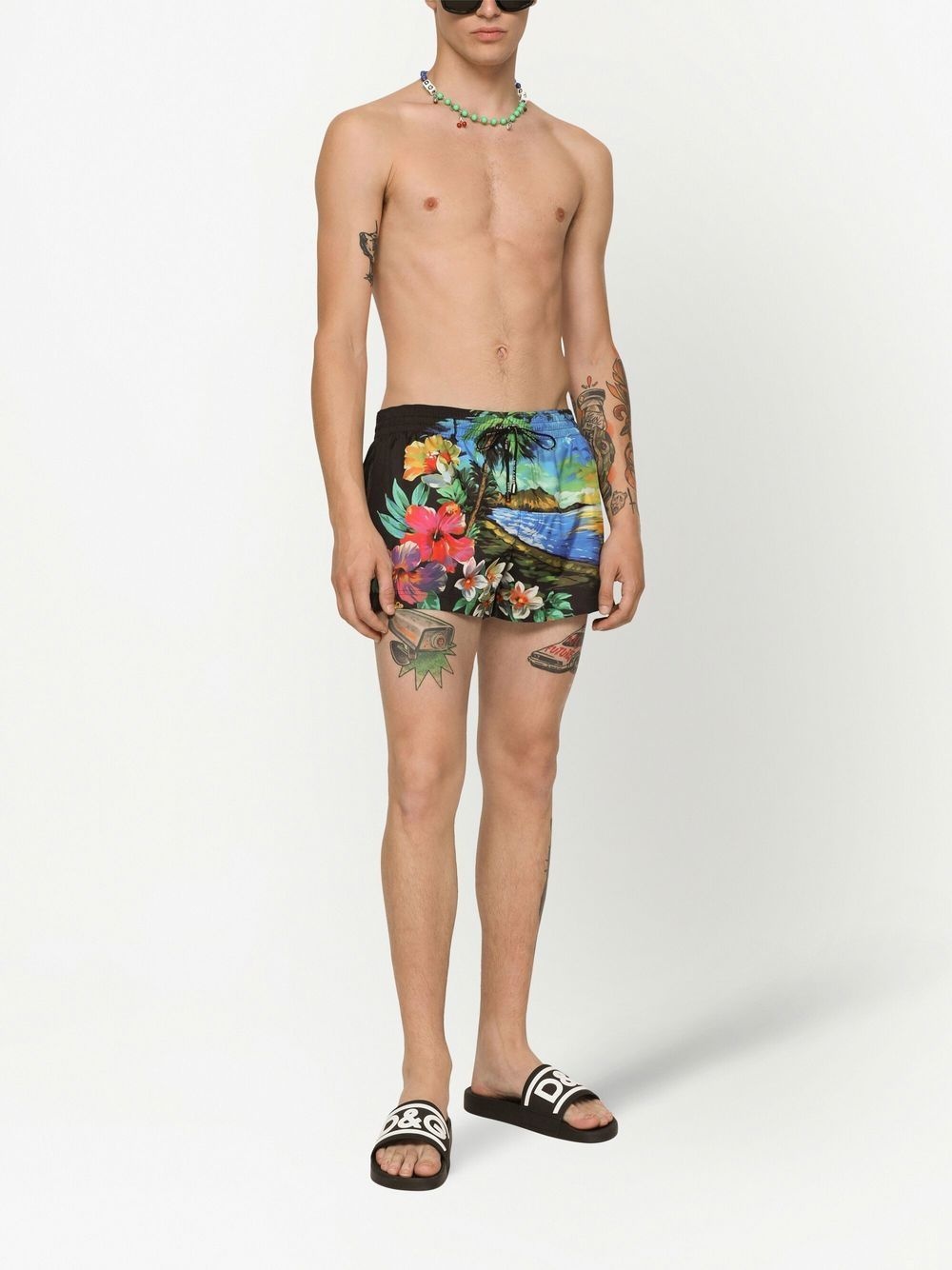 Hawaiian print swim shorts - 2